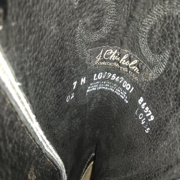 Vintage J Chisholm leather cowboy boots w/trees - Picture 4 of 16